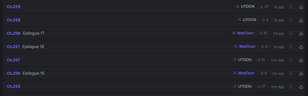 Per-chapter download buttons